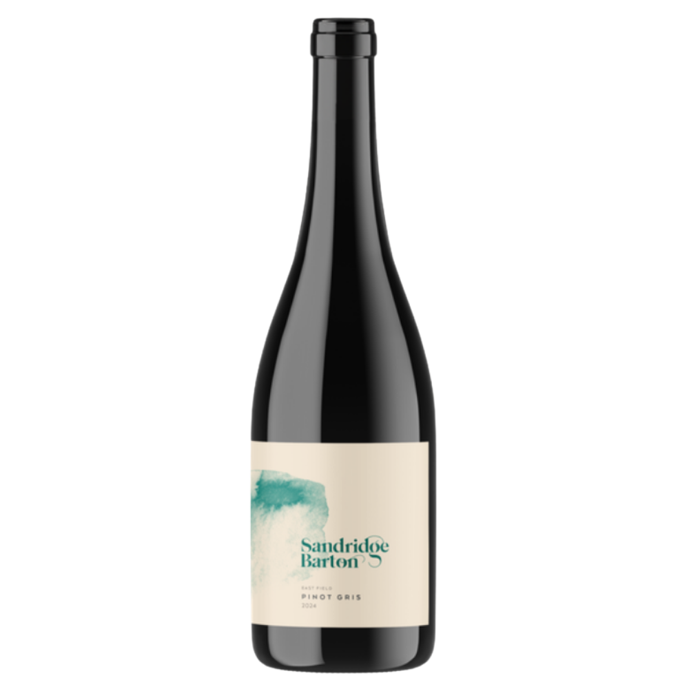 2024 Sharpham eastfield PinotGris Wine bottle with a label on a white background