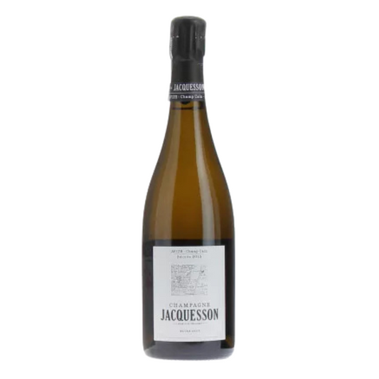 Bottle of Jacquesson champagne on a white background
